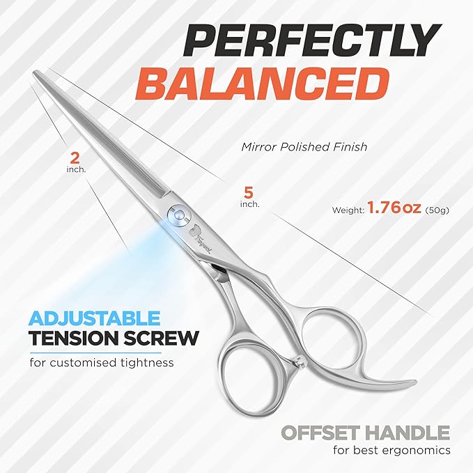 Fagaci Professional Hair Scissors 5" Sharp Blades, Hair Cutting Shears