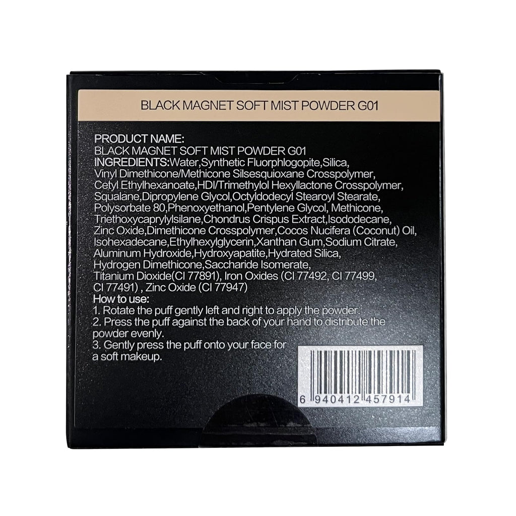 CARSLAN 1.0 Waterproof Face Pressed Powder Compact, 24H Longlasting Oil Control Pressed Setting Powder Talc-Free Makeup, Shine Free, Poreless, Smooth, 01 Golden for dry&com skin (0.28Oz)