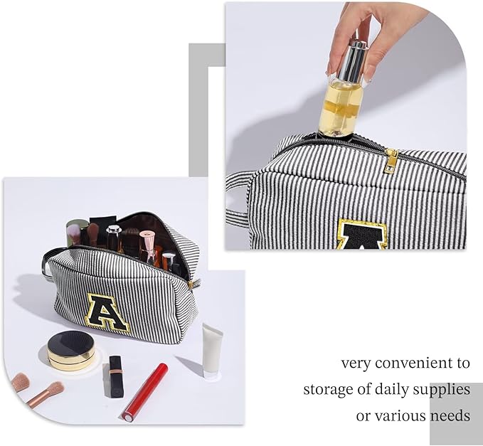 YOOLIFE Gifts for Grandma - Personalized Birthday Gifts for Grandma, Initial Makeup Bag, Monogram Make Up Bag for Women N