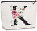 KDXPBZ Initial Makeup Bag - Personalized Cosmetic Bag for Women, Bridesmaid & - Letter K