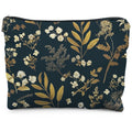 RYYCDOI Vintage Boho Floral Makeup Bag, Dark Moody Wildflowers Floral Cosmetic Bags for Women, Dark Cottagecore Botanical Plant Zipper Makeup Pouch
