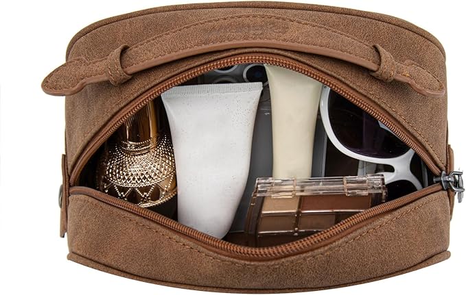 Montana West Wrangler Makeup Bag Travel Cosmetic Bag Small Western Make Up Pouch Portable Toiletry Bag for Women Organizer for Toiletries Accessories, Travel Essentials,Aztec,WG-MB-2203-190-WT