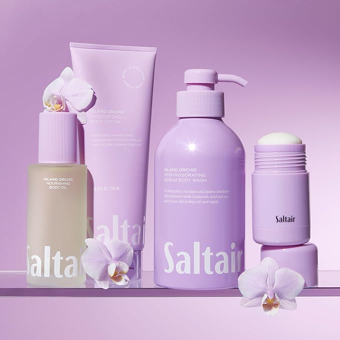 Saltair Body Oil – Silky After Shower and Bath Dry Oil for Women and Men – Non-Greasy, Well-Absorbing Moisturizer for Hydrating Dry Skin – Island Orchid Scent, 4oz