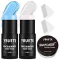YBUETE White Light Blue Face Body Paint Stick Set for Halloween Cosplay SFX