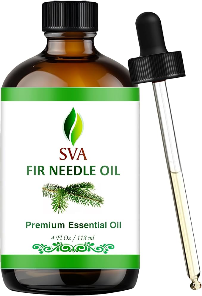 SVA Fir Needle Essential Oil, Glass Bottle with Dropper, 4 Fl Oz (118 ml)