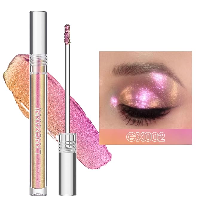 Jolilab 2Pcs Liquid Chameleon Eyeshadow Set, Holographic Multichrome Makeup