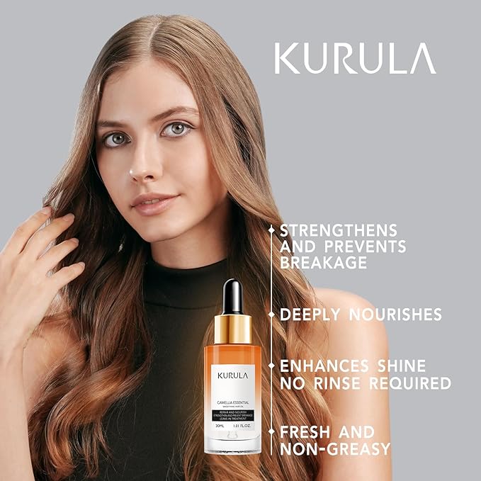 Kurula Japanese Camellia Hair Oil Serum for Dry, Frizzy Hair, 30 ml