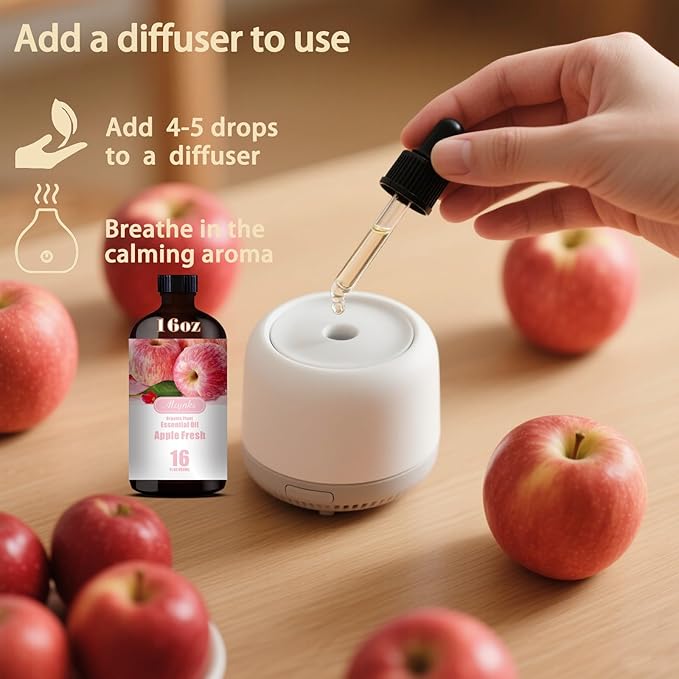 MLYNKL Apple Essential Oil,for Diffuser,Humidifier,16oz+Roll-On 0.33oz