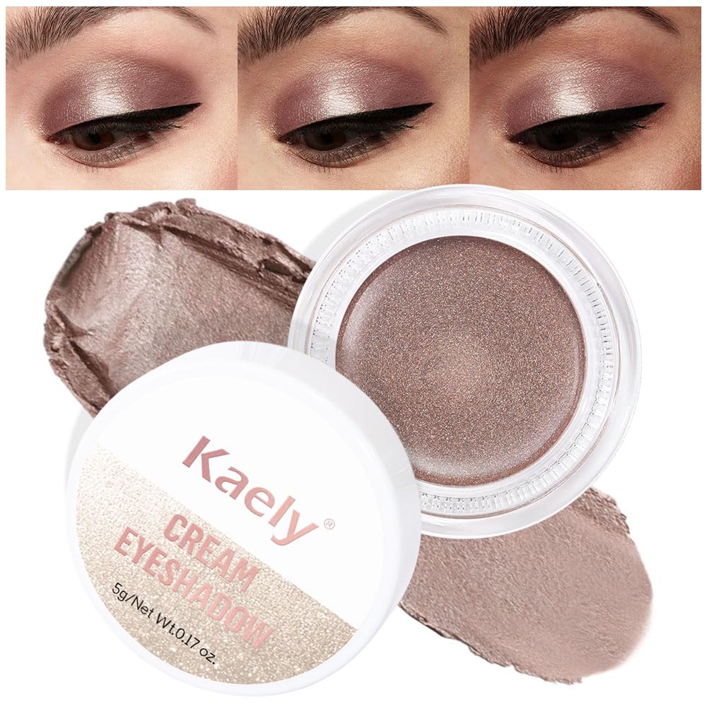 Kaely Single Cream Eyeshadow Pot, Nude Brown Matte Eye Shadow for Older Women High Pigmented Waterproof, Natural Eyeshadow Palette Makeup Brightener, sombras en crema para ojos, Blendable, R03
