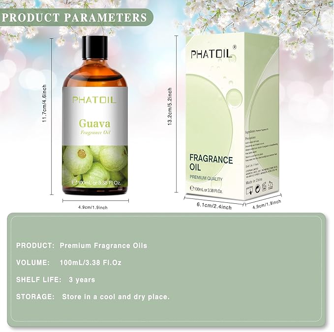 PHATOIL Guava Fragrance Oil for Diffuser Aromatherapy 3.38FL.OZ