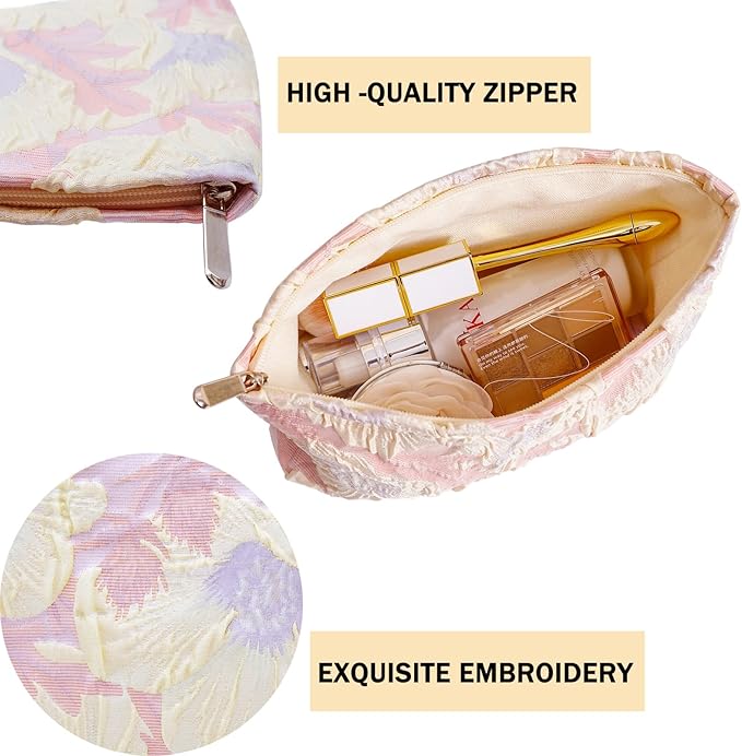 getgto 2 Pcs Makeup Bags, Large Cosmetic Bag Travel Toiletry Bag