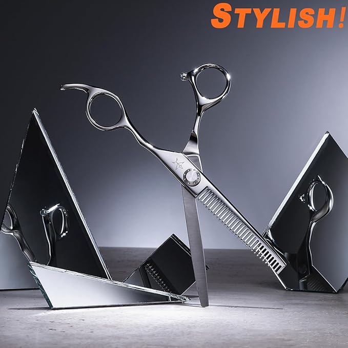 Fengliren High-end Professional Hair Scissors Thinning Shears Barber Hair Cutting Teeth Shears Hairdressing Texturizing Scissor 6 Inch Stainless Steel Alloy For Women Men Kids Salon Hairdresser & Home