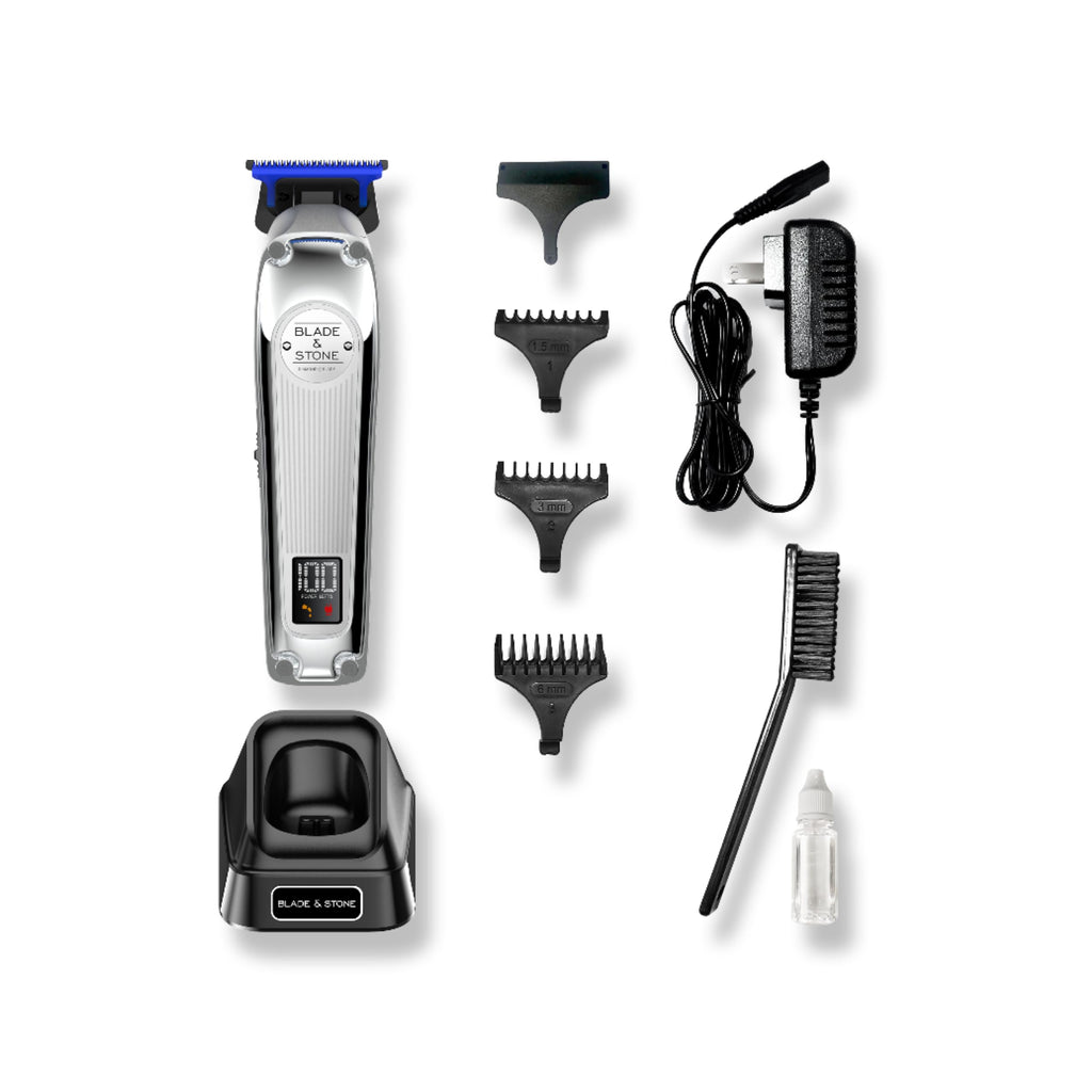 Blade & Stone Professional Hair Trimmer for Men PT301 | Diamond-S Blade | Micro-Gap Tech | 7200 RPM Durable Motor, All-Metal, Cordless Hair Trimmer - The Aviator
