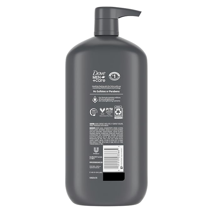 DOVE MEN + CARE Body and Face Wash for Men, Blue Eucalyptus + Birch, 30 oz