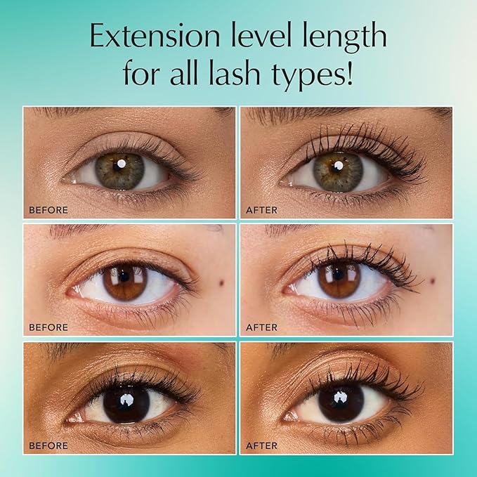 Thrive Causemetics Liquid Lash Extensions Mascara, Makeup Gift Set, Tubing Mascara Lengthening, Volumizing, Smudge Proof, No Clumping or Flaking, Cruelty Free, Crystal (Brown Black)