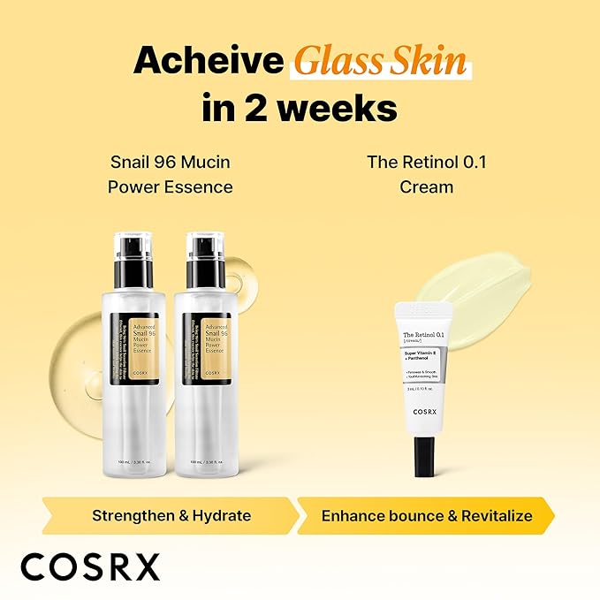 COSRX Snail 96% Mucin Essence 2ea & Retinol 0.1% Cream Mini Sample 1ea
