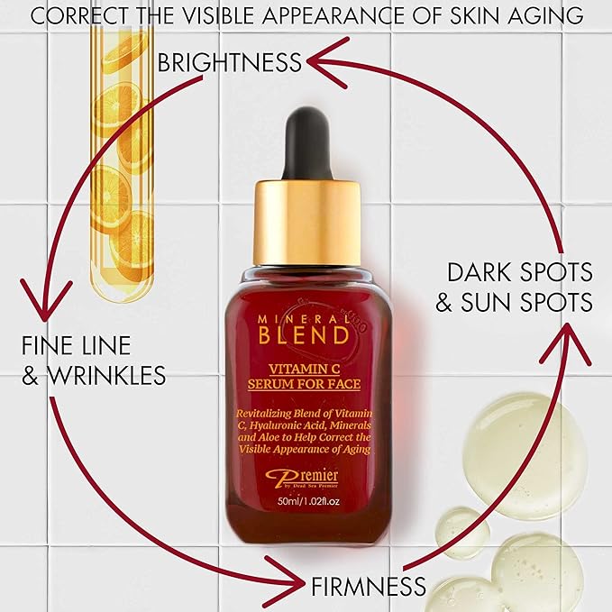 Premier Vitamin C Facial Serum with Hyaluronic Acid & Rose Hip 1.7 fl oz