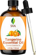 SVA Tangerine Essential Oil 4 Fl Oz – for Diffuser, Skin & Hair Care – Ideal for Massage & DIY Blends – with Dropper
