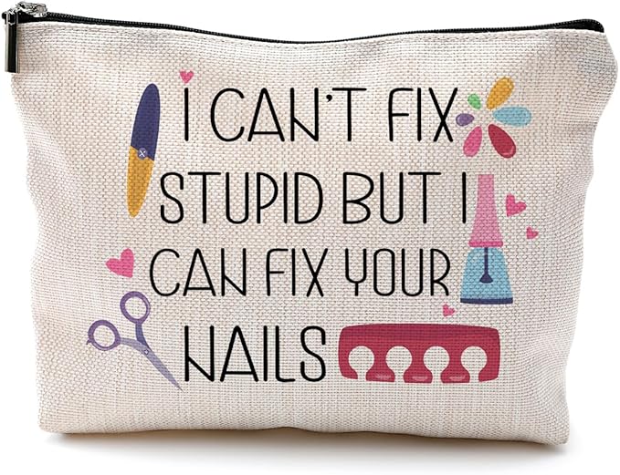 QGFM Nail Tech Gifts: Makeup Bag, Supplies, Cosmetic Toiletry Bag for Nail Technicians & Lovers
