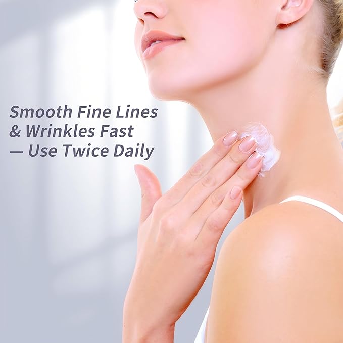 Maskiss Firming Neck Cream & Anti-Wrinkle Night Cream with Coenzyme Q10 + Pro-Retinol, Unscented Skin Firming Neck Cream, Anti Aging Facial Moisturizer for Sensitive Skin, 1.76 Oz Jar