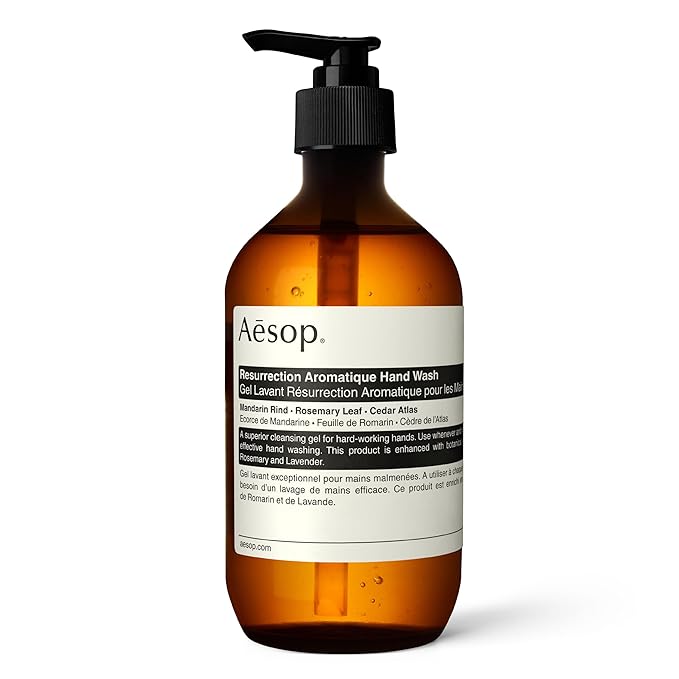Aesop Resurrection Aromatique Hydrating Hand Wash | Gentle Non-Drying Hand Soap with Mandarin Rind, Rosemary, & Lavender | Moisturizing Kitchen & Bathroom Soap | 16.9 oz