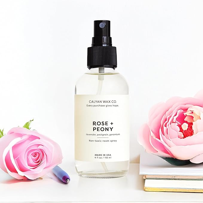 Calyan Wax Co. Rose & Peony Room Spray - Natural Room Deodorizer