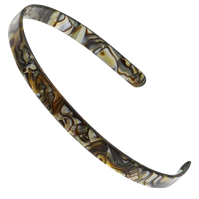 Camila Paris CP2005 French Headband for Women, Handmade Onyx, Strong Hold Grip Women's Hair Band, Ligth and Very Flexible, No Slip Durable Styling Girls Hair Accessories, Made in France