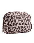 BAGSMART Puffy Makeup Bag, Wide Opening Cosmetic Organizer, Soft Water-Resistant Travel Toiletry Pouch for Women for Purse, Compact & Spacious