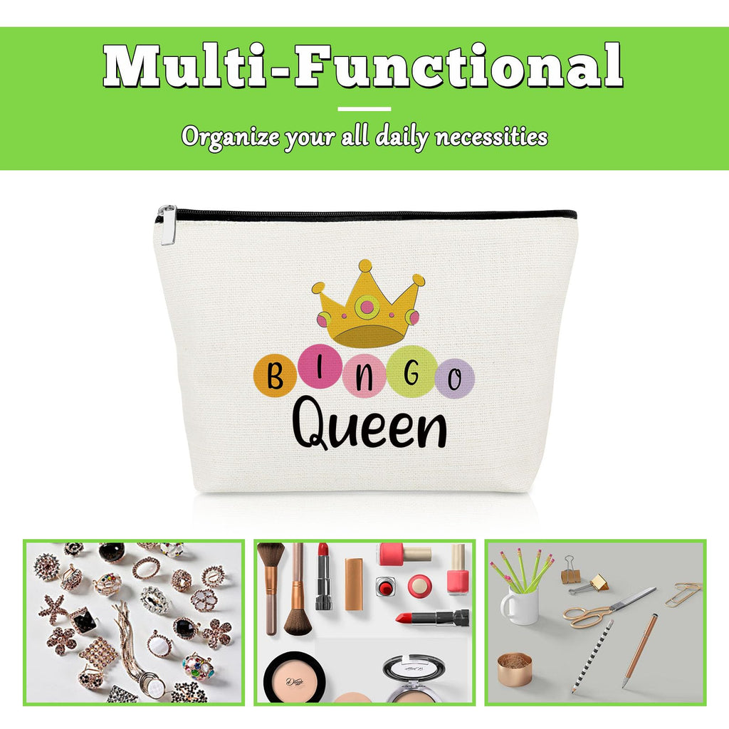 Bingo Gifts for Women Makeup Bag Bingo Lovers Gift Gambling Presents for Women Best Friend Sister Game Player Birthday Presents Casino Lovers Cosmetic Bag Christmas Graduation Travel Cosmetic Pouch