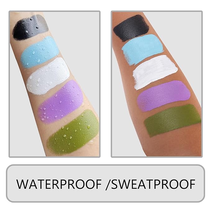 MEICOLY Light Green Face Body Paint Stick(1.06 Oz),St Patricks Day Accessories Face Paint, Elphaba Green Face Paint,Disgust Goblin Witch Face Makeup,Hunting Camo Gamora,Ogre Green