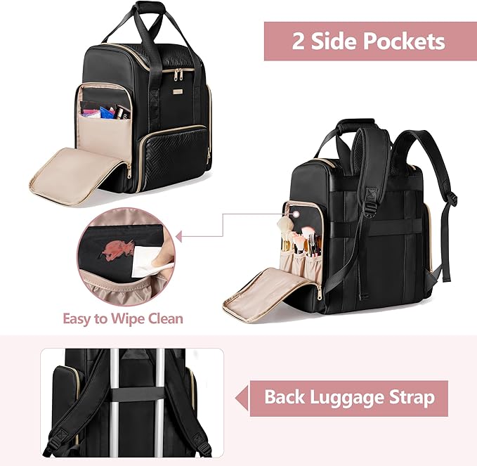 Prokva Large Makeup Backpack, Double-Layer Professional Makeup Travel Case