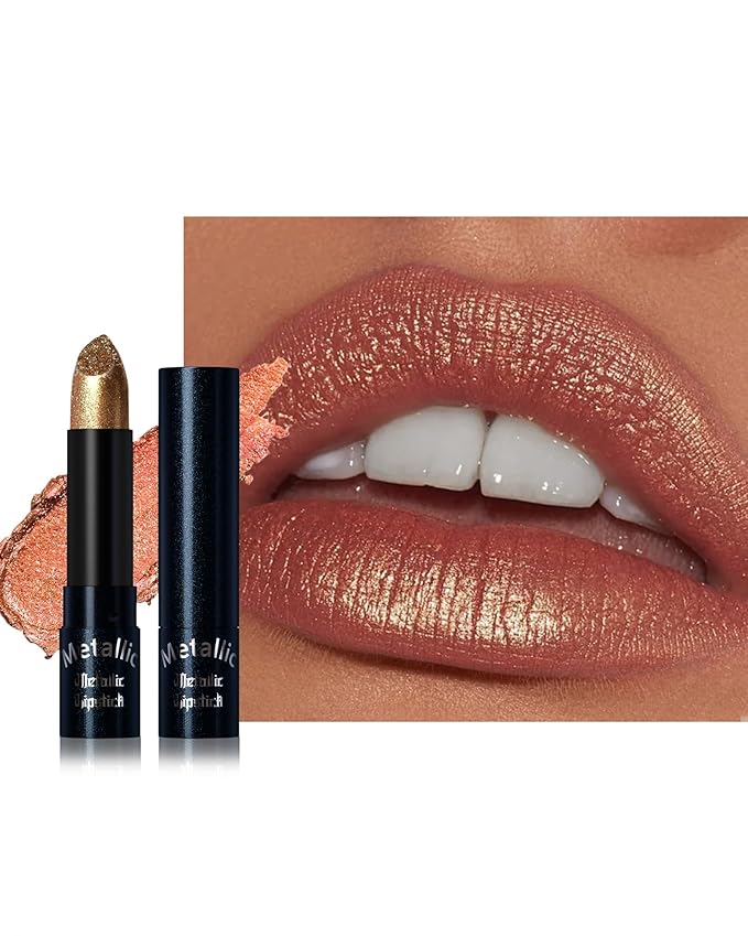 Metallic Lipstick, Orange Gold Shimmer Lipstick for Halloween 1 PC-05