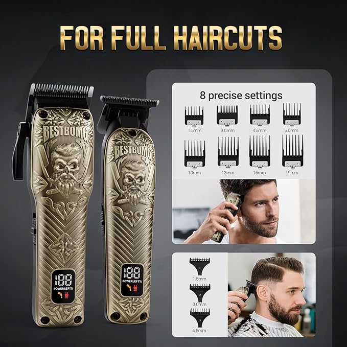 BESTBOMG® Hair Clippers for Men, Clipper, Trimmer & Shaver Set, BS-808DR