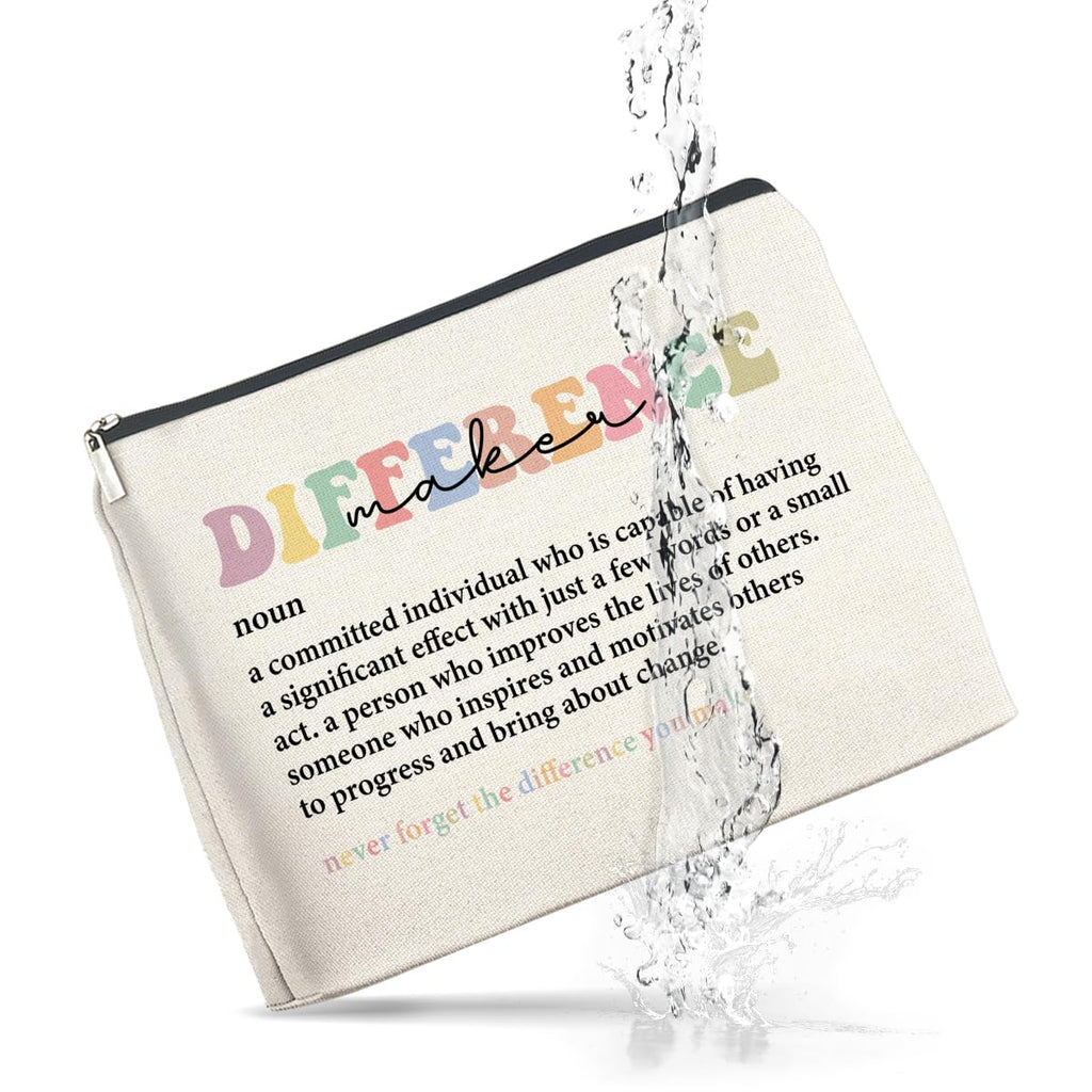 UPNEGE Difference Maker Makeup Bag Thank You Gifts for Mentor Leader Coach Boss Manager Leaving Retirement New Job Going Away, Difference Maker Gifts Cosmetic Bag Zipper Makeup Pouch
