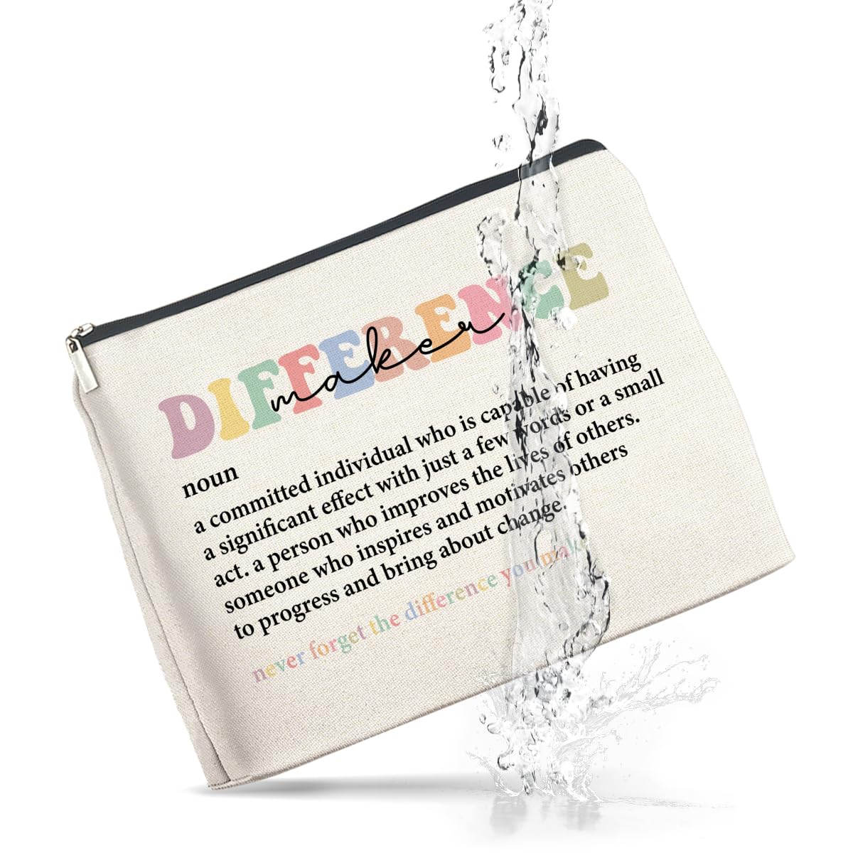 UPNEGE Difference Maker Makeup Bag Thank You Gifts for Mentor Leader Coach Boss Manager Leaving Retirement New Job Going Away, Difference Maker Gifts Cosmetic Bag Zipper Makeup Pouch