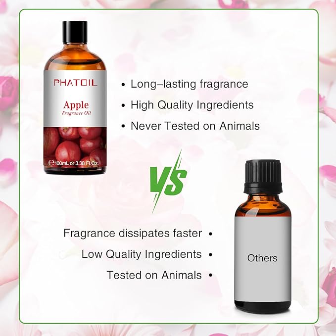 PHATOIL Apple Fragrance Oil for Diffuser Aromatherapy 3.38FL.OZ