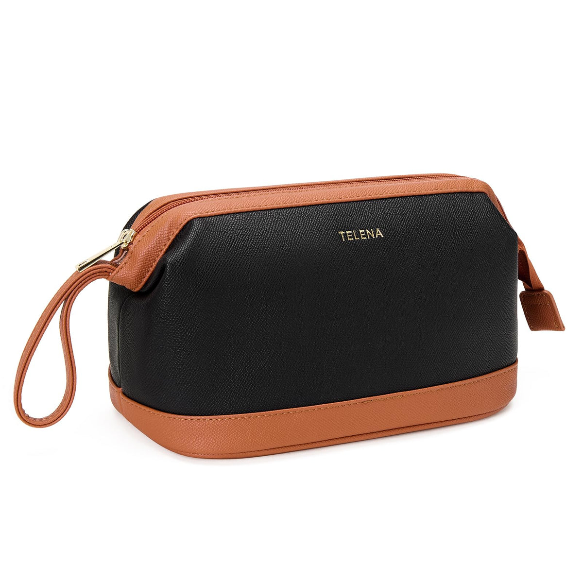 Telena Leather Make Up Bag Portable Travel Makeup Bag Waterproof