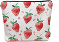 Kalygon Strawberry Cosmetic Travel Bag For Toiletries, Summer Fruits Strawberry Red Makeup Bag Toiletry Bags For Women, Flax Cosmetic Bags Make Up Bag Purse Toiletries Bag Birthday Gift