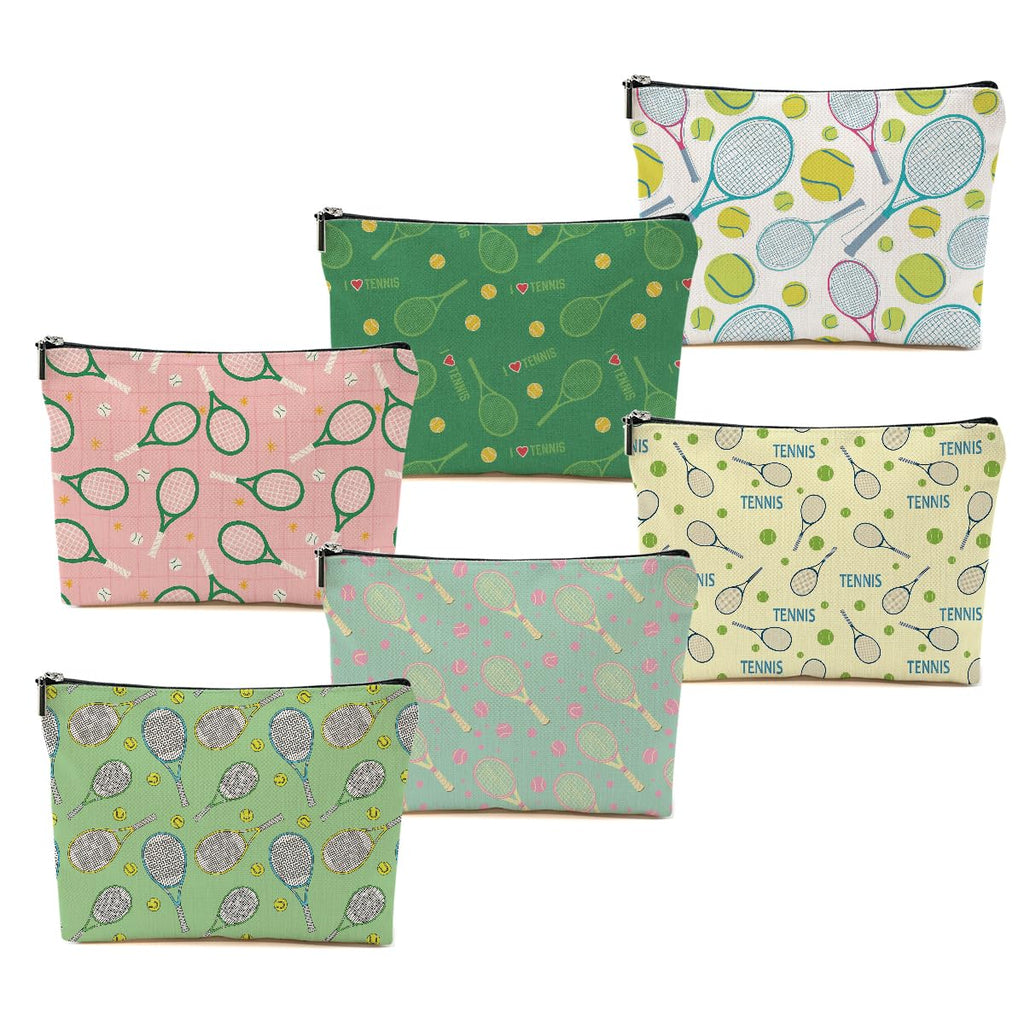 6 PCs Inspirational Tennis Makeup Bag Accessories Cosmetic Bag