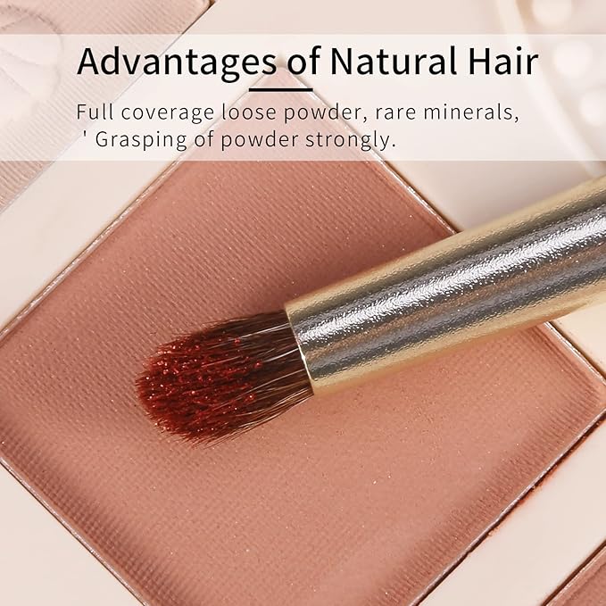 ENZO KEN Natural Pony Hair Eye Shadow Brush, Small Detail Eyeshadow Brush, Detailing Eye Shadow Brushes, Mini Smudge Brushes, Corner Eyeshadow Brush, Eyeshadow Blending Brush, Single Makeup Brushes.