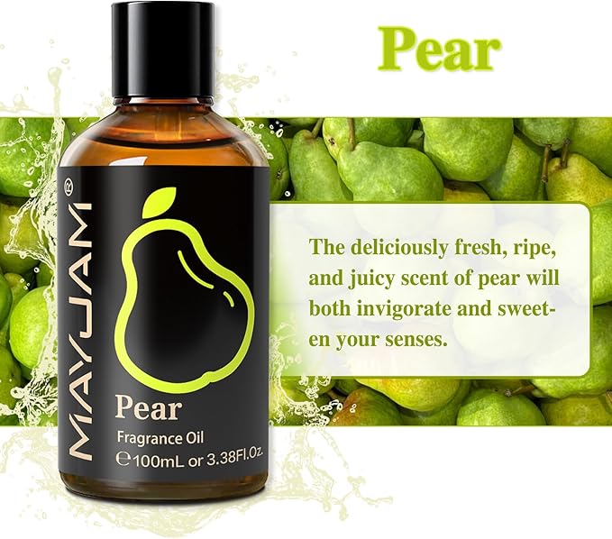 MAYJAM Pear Fragrance Oil for Diffusers for Home, 3.38FL.OZ