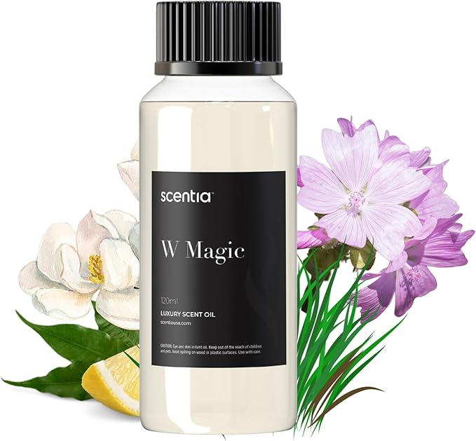 Scentia W Bliss (W Magic) Diffuser Oil Refill – Hotel Fragrance Oil Inspired by W Hotel – 120 mL – Bergamot, Lemongrass & Jasmine Long-Lasting Scent for Ultrasonic & Waterless Diffusers, Made in USA