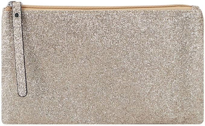 RITTZI Celestial Glitter Makeup Pouch – Seven Stunning Shades - Festive Cosmetic Bag (Solar Gold)