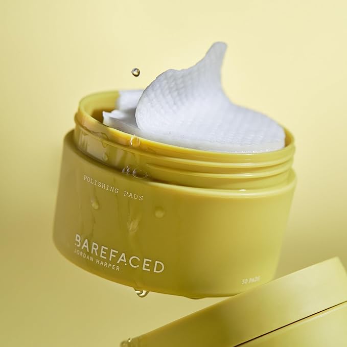 Barefaced Polishing Pads, Clinical-Grade Exfoliating Treatment, Face and Body, Peel Pads, 15% Glycolic Acid, Alpine Rose Extract, All Skin Types