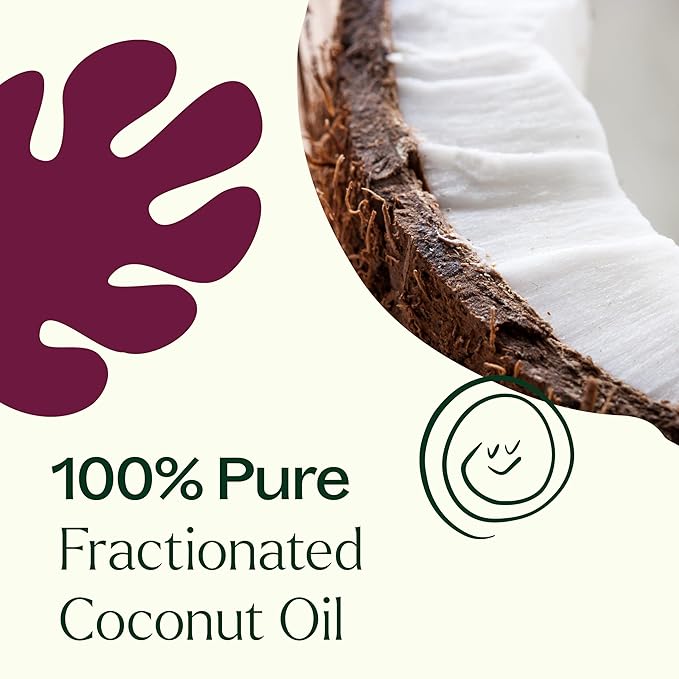 Plant Therapy Organic Fractionated Coconut Oil 4 oz, 100% Pure, USDA Certified, Liquid Coconut Oil for Essential Oils, Body Care, Massage, and Aromatherapy