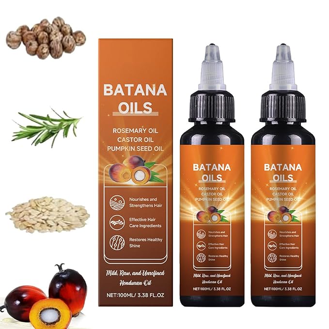 Bryanture Batana Oil for Hair, 4-in-1 Liquid, Rosemary, Pumpkin Seed & Castor Oil, Unisex Adult, Unscented, 2Pcs, 1 Fl Oz