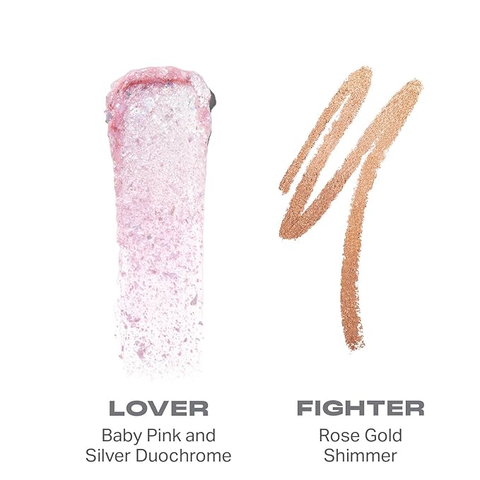 Morphe Mixed Signals Dual-Ended Eyeshadow Stick - Cream Eyeshadow Pigment & Chrome Liquid Flakes for Bold, Layered Eye Makeup Looks - Lover/Fighter (0.028 oz)