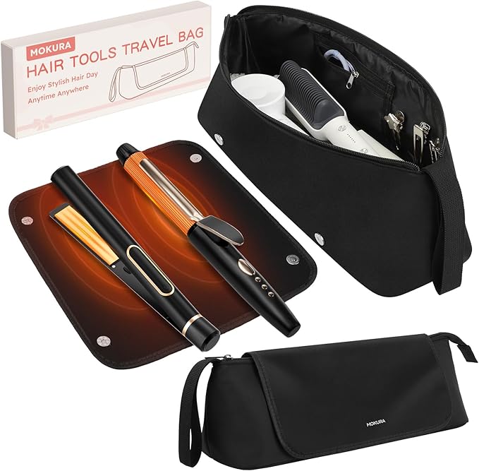 MOKURA Hair Tools Travel Bag with Heat Resistant Mat