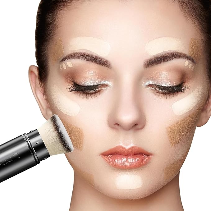 DUcare Self Tanner Brush Body Makeup Brush for Flawless Leg Makeup, Retractable Kabuki Foundation Brush for Face Body, Full Coverage Tanning Blend Applicator for Bronzer & Lotion Tan Mousse