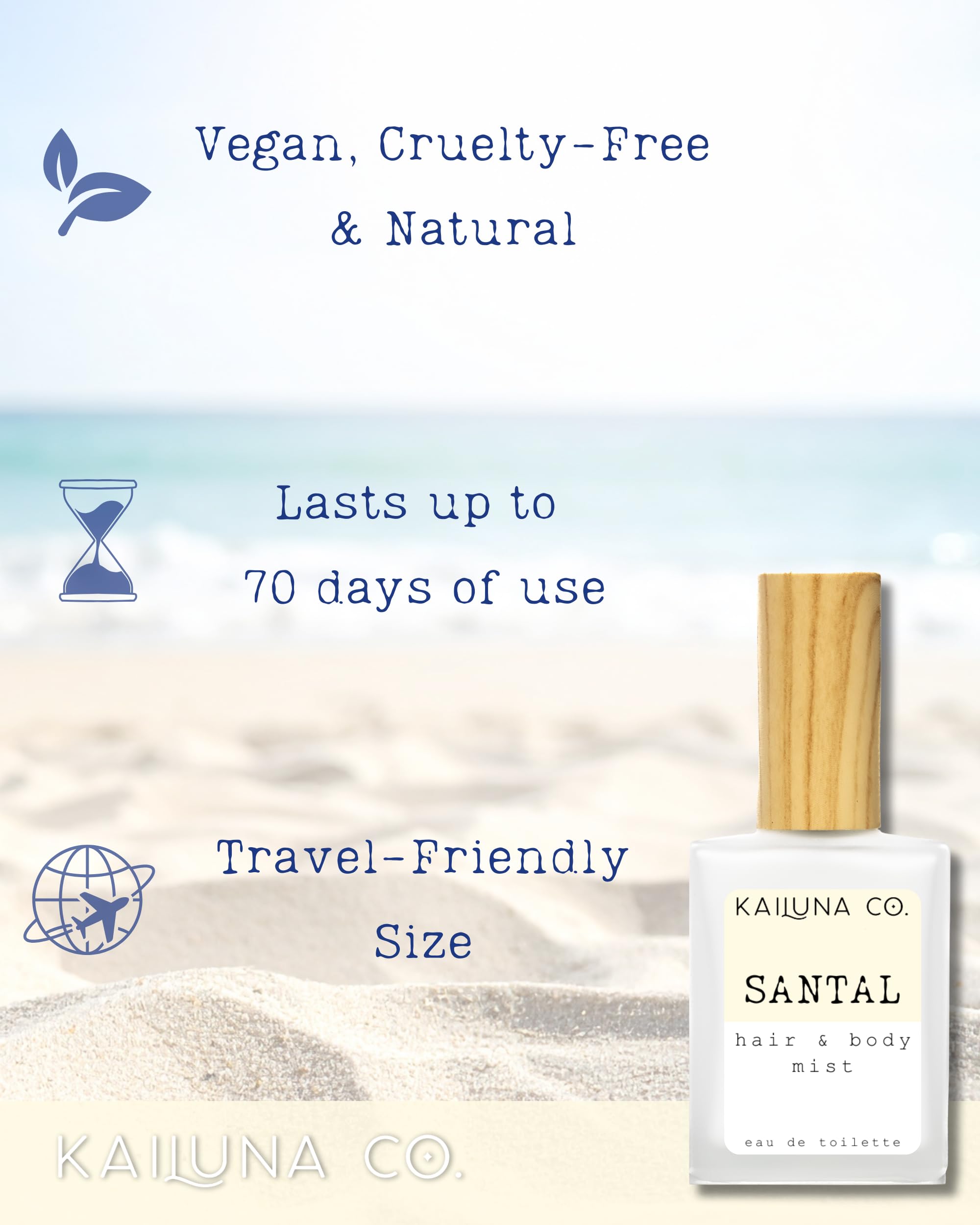 Kailuna Co. Santal Unisex Essential Oil Hair & Body Mist, 0.5 Fl Oz